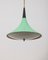 Lámpara de araña italiana vintage de metal verde y vidrio, años 70, Imagen 3