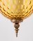 Lampada a sospensione vintage in vetro ambrato, Italia, anni '60, Immagine 5