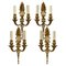 French Gilt Brass Wall Sconces, 1950s, Set of 2 11