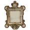 Espejo italiano de madera dorada con vidrio grabado, años 20, Imagen 1