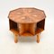 Art Deco Burr Walnut Revolving Occasional Coffee or Side Table, 1920 2