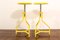 Italian Yellow Lacquered Metal Stools, 1970s, Set of 2 2
