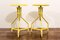 Italian Yellow Lacquered Metal Stools, 1970s, Set of 2 1