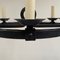 Mid-Century Black Wrought Iron Girouette Chandelier, France, 1950s, Image 14
