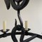 Lámpara de araña Girouette Mid-Century de hierro forjado en negro, Francia, años 50, Imagen 11