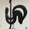 Lámpara de araña Girouette Mid-Century de hierro forjado en negro, Francia, años 50, Imagen 8