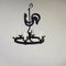 Mid-Century Black Wrought Iron Girouette Chandelier, France, 1950s, Image 13