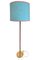 Vintage Brass Telescopic Floor Lamp with Leather Cover by Jt Kalmar, 1950s 1