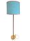 Vintage Brass Telescopic Floor Lamp with Leather Cover by Jt Kalmar, 1950s, Image 1