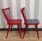 Sedia a pioli da cucina rossa nello stile di Tapiovaara, anni '60, set di 4, Immagine 15