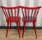 Chaise en Barreau de Cuisine Rouge dans le style de Tapiovaara, 1960s, Set de 4 14