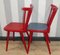Sedia a pioli da cucina rossa nello stile di Tapiovaara, anni '60, set di 4, Immagine 13