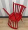 Red Kitchen Rung Chair in the style of Tapiovaara, 1960s, Set of 4 11