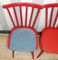 Red Kitchen Rung Chair in the style of Tapiovaara, 1960s, Set of 4 9