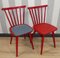Chaise en Barreau de Cuisine Rouge dans le style de Tapiovaara, 1960s, Set de 4 3