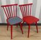 Red Kitchen Rung Chair in the style of Tapiovaara, 1960s, Set of 4 3