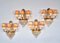 French Hollywood Regency Brass, Crystal and Gilt Wall Lights, 1940s, Set of 4 1