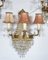 Lámparas de pared Hollywood Regency francesas de latón, cristal y dorado, años 40. Juego de 4, Imagen 9