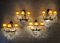 Lámparas de pared Hollywood Regency francesas de latón, cristal y dorado, años 40. Juego de 4, Imagen 6