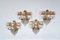 French Hollywood Regency Brass, Crystal and Gilt Wall Lights, 1940s, Set of 4 3