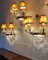 Lámparas de pared Hollywood Regency francesas de latón, cristal y dorado, años 40. Juego de 4, Imagen 7