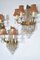 Lámparas de pared Hollywood Regency francesas de latón, cristal y dorado, años 40. Juego de 4, Imagen 8