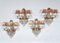 French Hollywood Regency Brass, Crystal and Gilt Wall Lights, 1940s, Set of 4 2