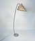 Bogenförmige Messing Stehlampe mit Pergament Lampenschirm, Deutschland, 1950er 1