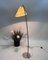 Bogenförmige Messing Stehlampe mit Pergament Lampenschirm, Deutschland, 1950er 13