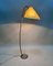 Brass Arc Floor Lamp with Parchment Lampshade, Germany, 1950s 2