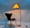 Bogenförmige Messing Stehlampe mit Pergament Lampenschirm, Deutschland, 1950er 4