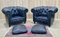 Italian Black Leather Chesterfield Armchairs from Poltrona Frau, 1950s, Set of 2 23