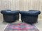 Italian Black Leather Chesterfield Armchairs from Poltrona Frau, 1950s, Set of 2 22