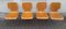 Sedie impilabili vintage in acciaio tubolare cromato con sedile e schienale in compensato di faggio giallo-marrone, anni '70, set di 4, Immagine 2