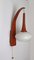 Teak Wall Lamp with Opal Glass Shade, 1960s 10