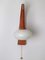 Teak Wall Lamp with Opal Glass Shade, 1960s 9