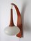 Teak Wall Lamp with Opal Glass Shade, 1960s 1