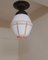 Lampada da soffitto piccola Art Déco con paralume in vetro arancione e bianco e bachelite marrone, Germania, anni '20, Immagine 4