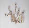 French Hollywood Regency Golden Floral Teardrop Wall Sconce, 1950s 8