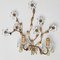 French Hollywood Regency Golden Floral Teardrop Wall Sconce, 1950s 1