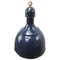 Lámpara colgante industrial vintage esmaltada en azul, años 50, Imagen 2