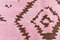 Large Dusty Pink & Brown Hemp Rug, Image 8