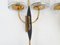 Wall Lights in Steel, Brass & Glass for Maison Arlus in the style of Felix Agostini, 1950s, Set of 2 6