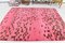 Large Brown & Hot Pink Handmade Hemp Rug 5