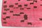 Large Brown & Hot Pink Handmade Hemp Rug 12