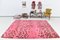 Large Brown & Hot Pink Handmade Hemp Rug 2