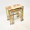 Vintage French Brass and Onyx Nesting Tables, 1930, Set of 3 1