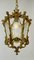 Lámpara colgante con farol estilo Imperio de bronce, Francia, años 40, Imagen 5