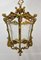 Lámpara colgante con farol estilo Imperio de bronce, Francia, años 40, Imagen 12