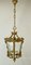 Lámpara colgante con farol estilo Imperio de bronce, Francia, años 40, Imagen 1